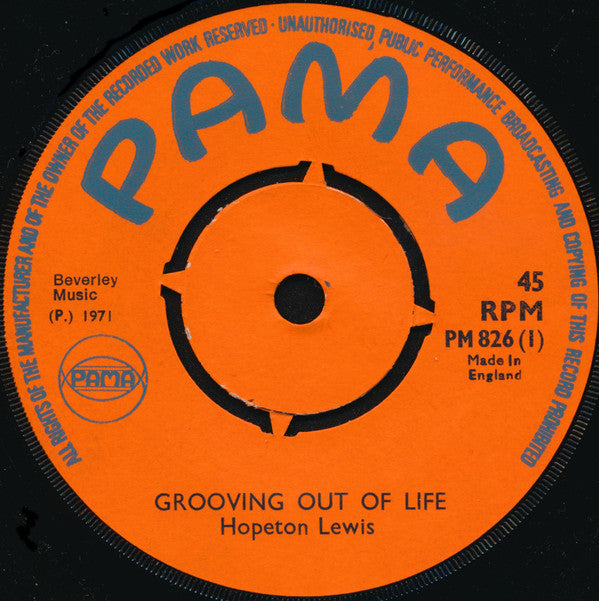 Hopeton Lewis / The M. Squad : Grooving Out Of Life (7")