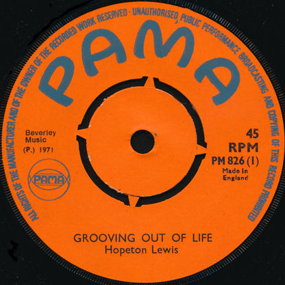 Hopeton Lewis / The M. Squad : Grooving Out Of Life (7")