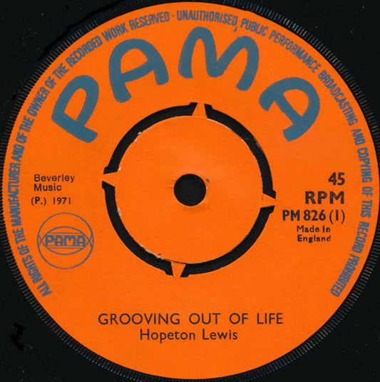 Hopeton Lewis / The M. Squad : Grooving Out Of Life (7")