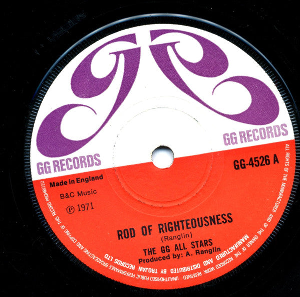 G.G. Allstars : Rod Of Righteousness (7", Sol)