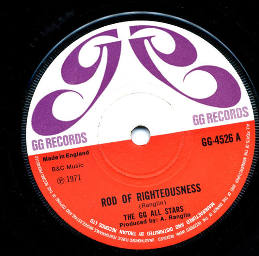 G.G. Allstars : Rod Of Righteousness (7", Sol)