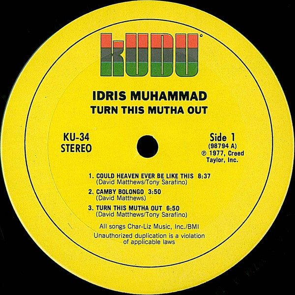 Idris Muhammad : Turn This Mutha Out (LP, Album, San)