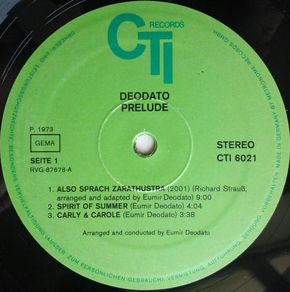 Deodato* : Prelude (LP, Album, Gat)