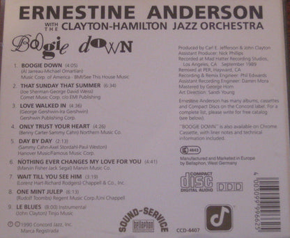 Ernestine Anderson With The Clayton-Hamilton Jazz Orchestra : Boogie Down (CD, Album)