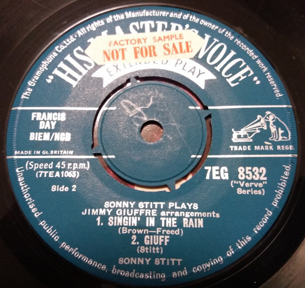 Sonny Stitt : Sonny Stitt Plays Jimmy Giuffre Arrangements (7", EP, Mono)