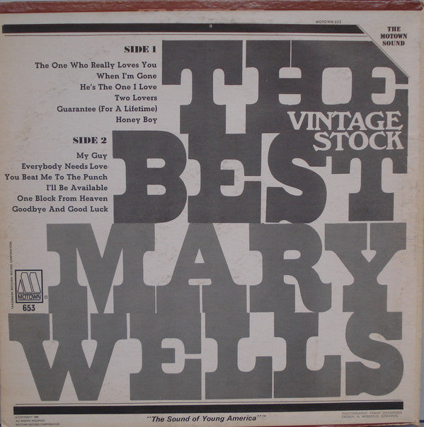 Mary Wells : Vintage Stock (LP, Comp, Mono, Roc)