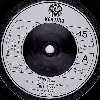 Thin Lizzy : Chinatown (7", Single, Whi)