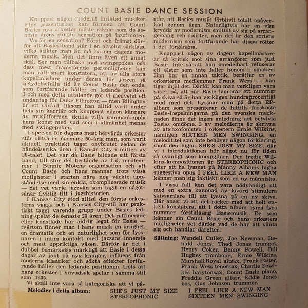 Count Basie : Dance Session (7", EP)