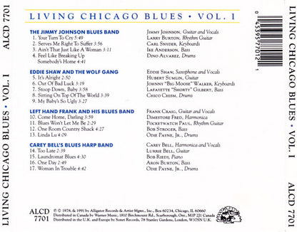 The Jimmy Johnson Blues Band / Eddie Shaw And The Wolf Gang / Left Hand Frank And His Blues Band / Carey Bell's Blues Harp Band : Living Chicago Blues Volume 1 (CD, Album, RE)