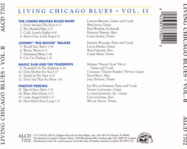 The Lonnie Brooks Blues Band / Magic Slim And The Teardrops* / Johnny "Big Moose" Walker / Pinetop Perkins : Living Chicago Blues  Volume 2 (CD, Album, RE)