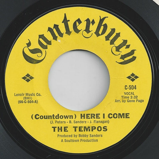 The Tempos (2) : (Countdown) Here I Come (7", Single)
