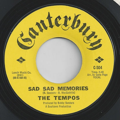 The Tempos (2) : (Countdown) Here I Come (7", Single)
