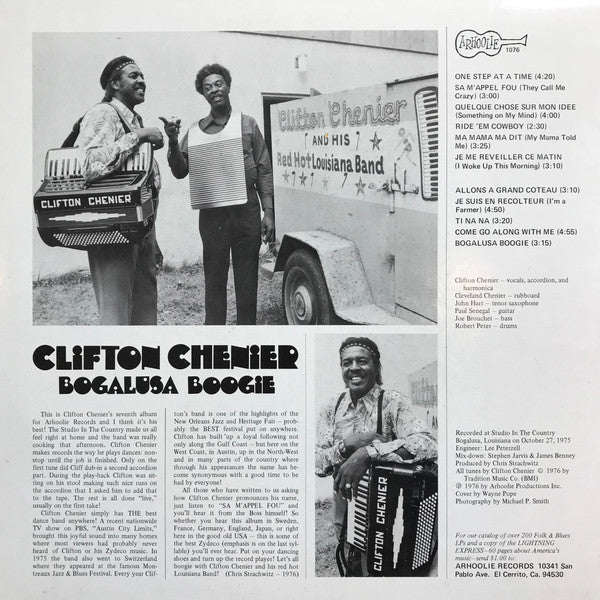 Clifton Chenier : Bogalusa Boogie (LP, Album, RE)
