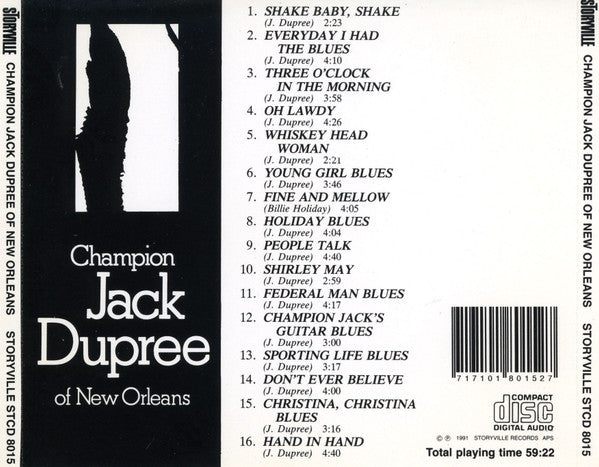 Champion Jack Dupree : Champion Jack Dupree Of New Orleans (CD, Album, Comp, Mono)