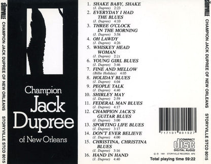 Champion Jack Dupree : Champion Jack Dupree Of New Orleans (CD, Album, Comp, Mono)