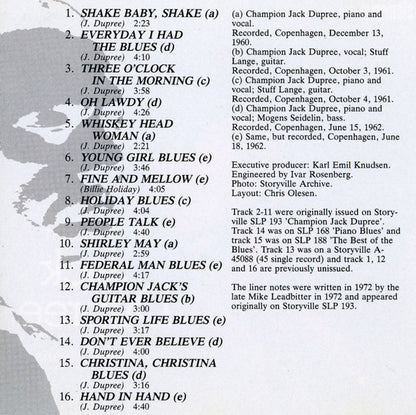 Champion Jack Dupree : Champion Jack Dupree Of New Orleans (CD, Album, Comp, Mono)