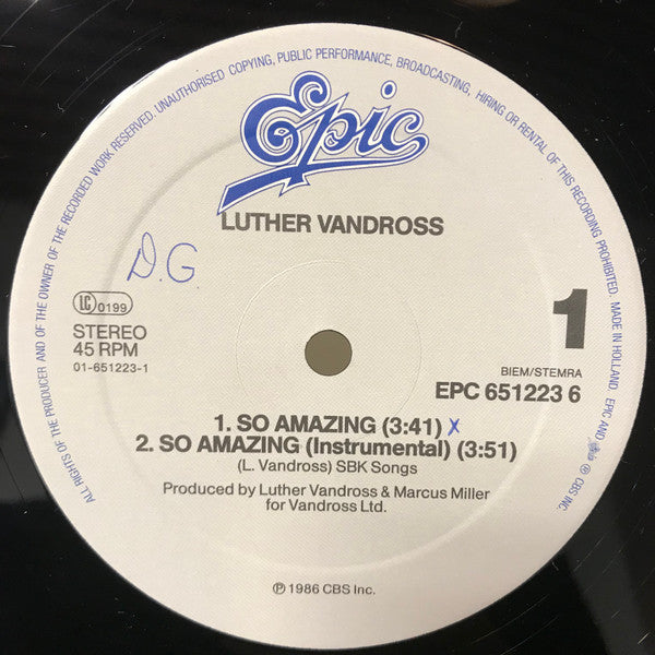 Luther Vandross : So Amazing (12")