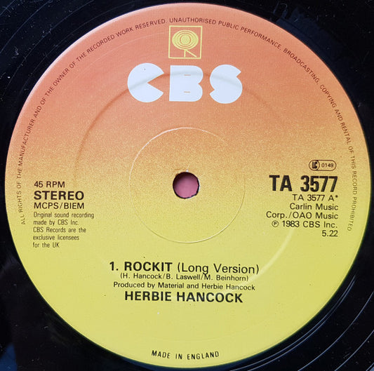 Herbie Hancock : Rockit (Long Version) (12", Single, Gen)