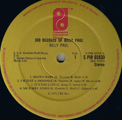 Billy Paul : 360 Degrees Of Billy Paul (LP, Album)