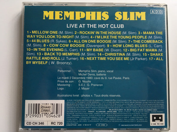 Memphis Slim : Live At The Hot Club (CD, Album)