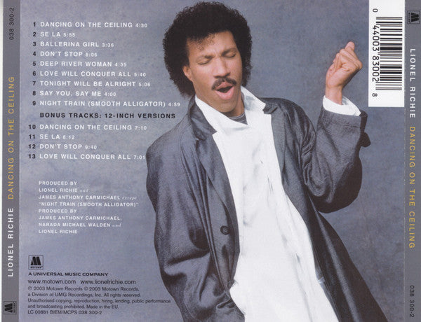 Lionel Richie : Dancing On The Ceiling (CD, Album, RE, RM)