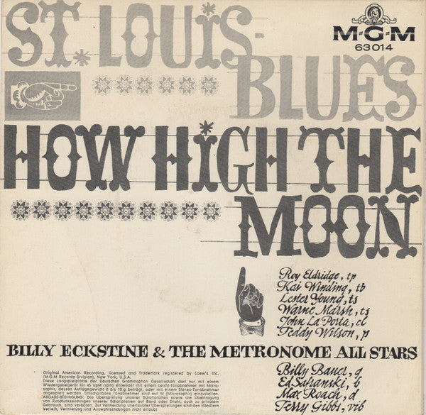 Billy Eckstine & Metronome All Stars : St. Louis Blues / How High The Moon (7", EP)