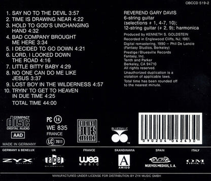 Reverend Gary Davis* : Say No To The Devil (CD, Album, RE, RM)