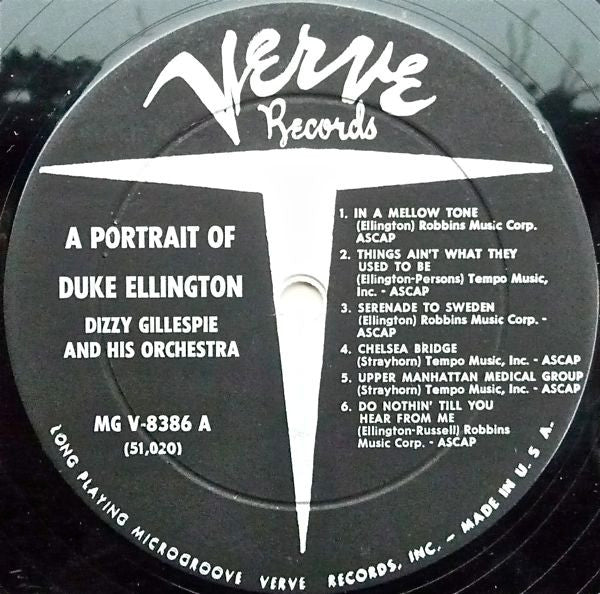 Dizzy Gillespie And His Orchestra : A Portrait Of Duke Ellington (LP, Album, Dee)