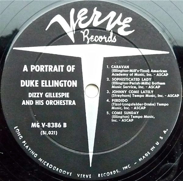 Dizzy Gillespie And His Orchestra : A Portrait Of Duke Ellington (LP, Album, Dee)