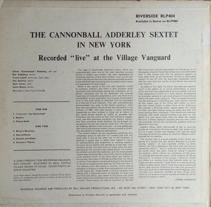 The Cannonball Adderley Sextet* : In New York (LP, Album, Mono)