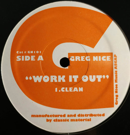 Greg Nice : Work It Out (12", Unofficial)