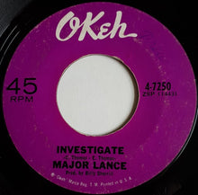 Major Lance : Investigate / Little Young Lover (7", Single)
