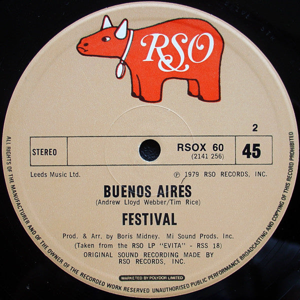 Festival (2) : Don't Cry For Me Argentina (12")