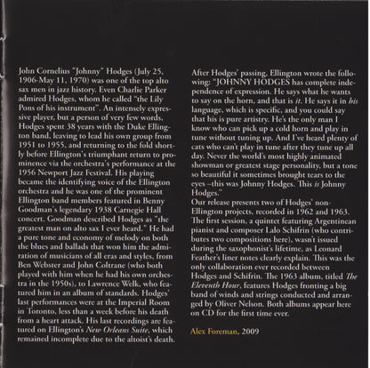 Johnny Hodges Quintet With Lalo Schifrin : Buenos Aires Blues (CD, Comp)