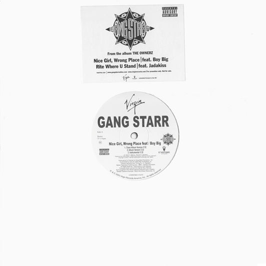 Gang Starr : Nice Girl, Wrong Place / Rite Where U Stand (12", Promo)