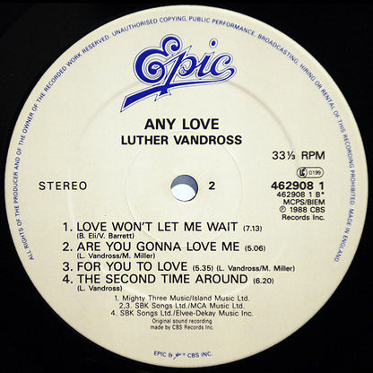 Luther Vandross : Any Love (LP, Album)