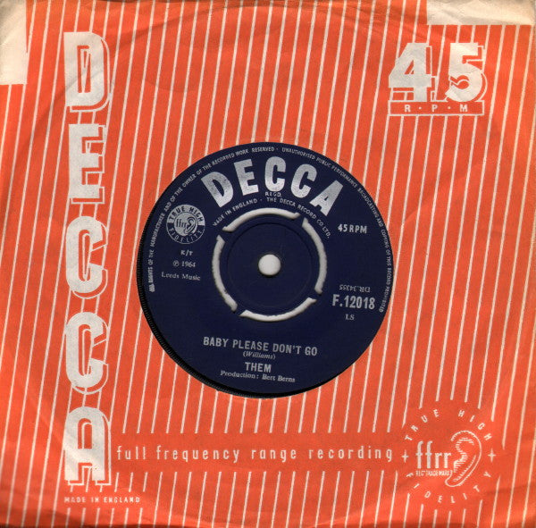 Them (3) : Baby Please Don't Go (7", Single, Mono)