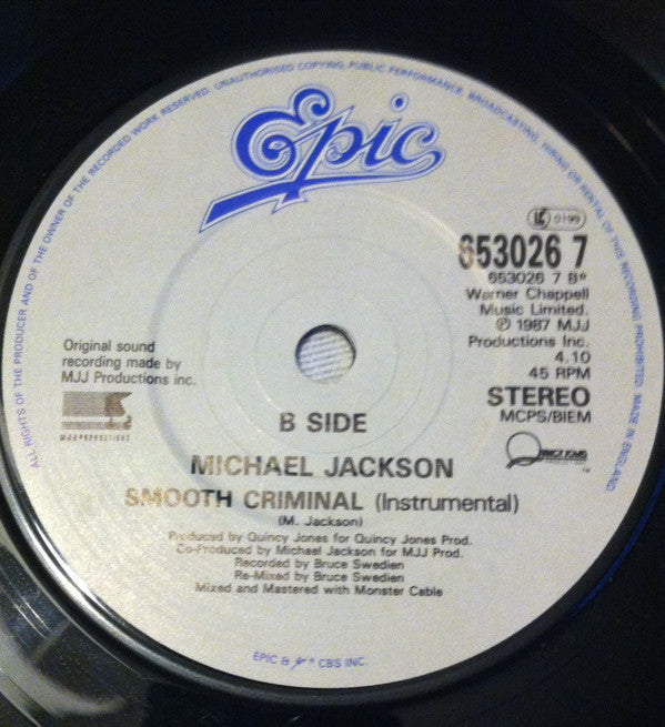 Michael Jackson : Smooth Criminal (7", Single)