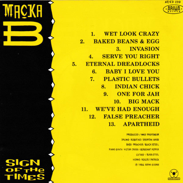 Macka B : Sign Of The Times (CD, Album)