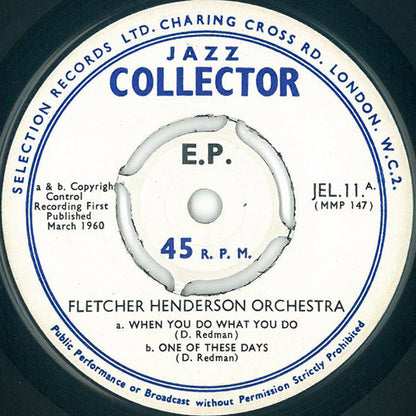 Fletcher Henderson And His Orchestra : Plus And Minus Louis Armstrong (7", EP, Mono, Pus)