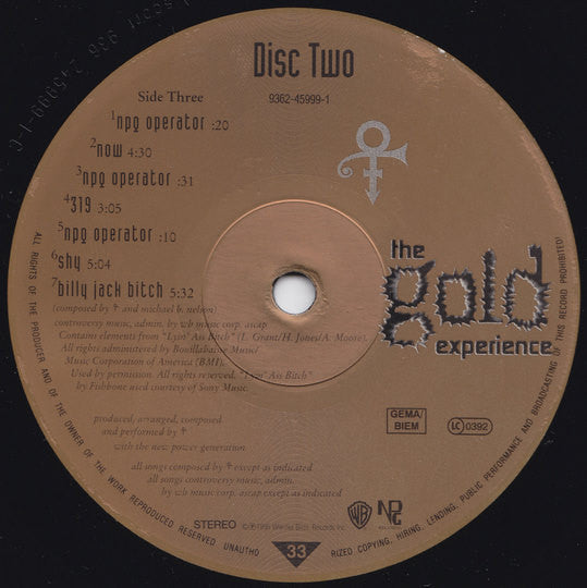 The Artist (Formerly Known As Prince) : The Gold Experience (2xLP, Album)