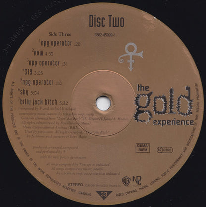 The Artist (Formerly Known As Prince) : The Gold Experience (2xLP, Album)