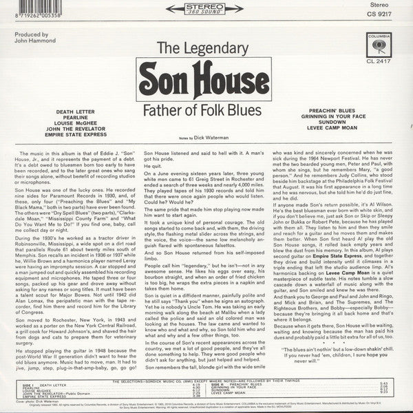 Son House : Father Of Folk Blues (LP, Album, RE, 180)