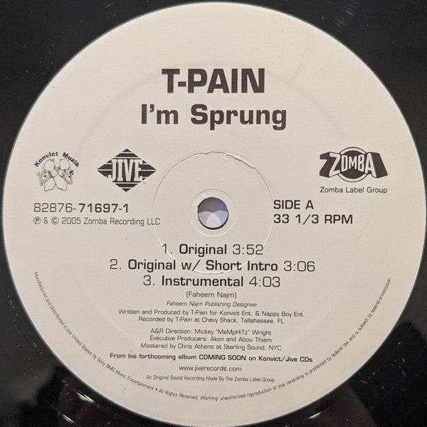 T-Pain : I'm Sprung (12")