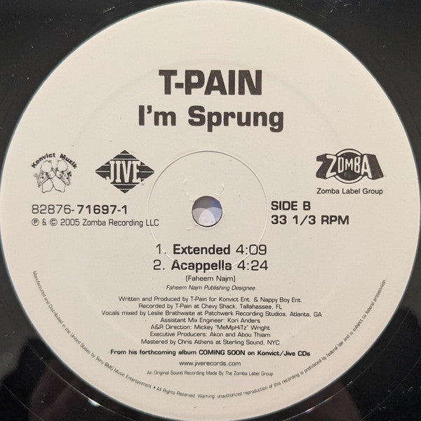 T-Pain : I'm Sprung (12")