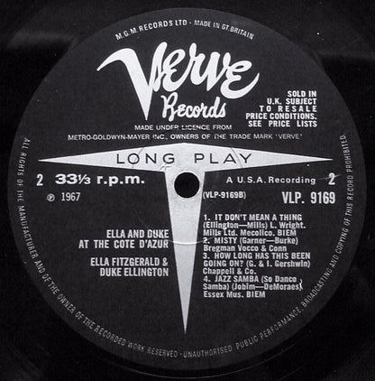 Ella Fitzgerald, Duke Ellington : Ella & Duke At The Côte D'Azur (LP, Album, Mono, Abr)