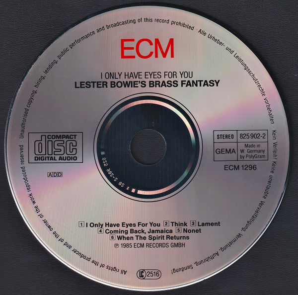 Lester Bowie's Brass Fantasy : I Only Have Eyes For You (CD, Album)