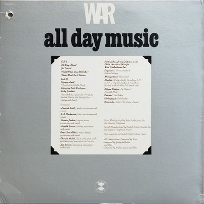 War : All Day Music (LP, Album, All)