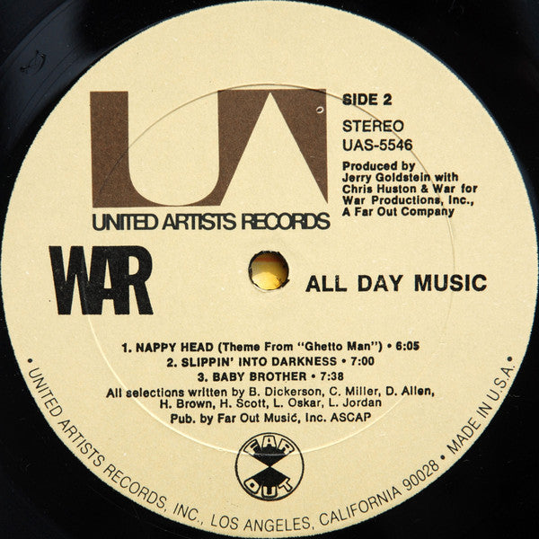 War : All Day Music (LP, Album, All)