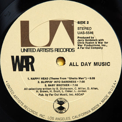 War : All Day Music (LP, Album, All)